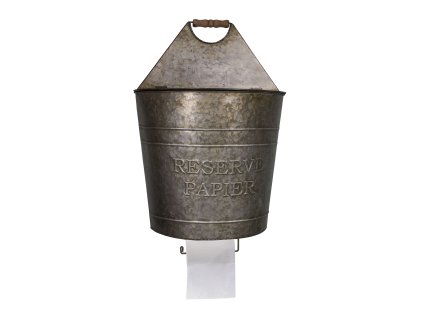 Plechový stojan na toaletní papír se zásobníkem