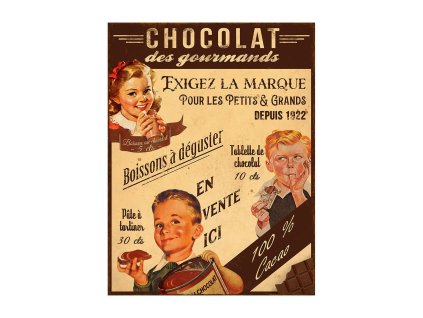 Plechová cedule čokoláda pro gurmány
