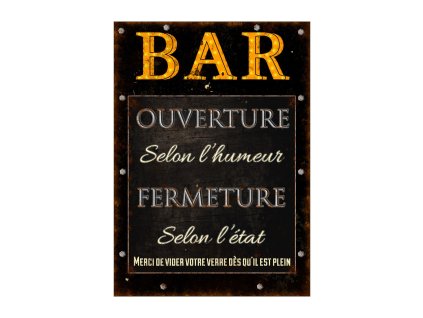 Plechová cedule Bar Ouverture