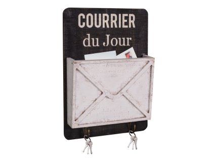 Dřevěný věšák na klíče a poštu