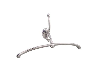Nástěnný věšák ve tvaru ramínka stříbrný