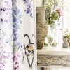 2 Wisteria Falls Waterperry Fabric Curtain Detail Violet Fabric Vases