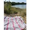 Ottomania hammam towel Ege light grey ruby red 4614 b large