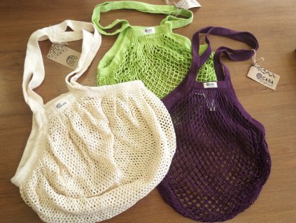 Síťová taška s dlouhým uchem - zelená