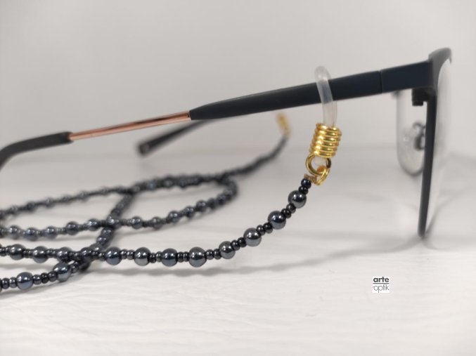 Řetízek na brýle modré perličky