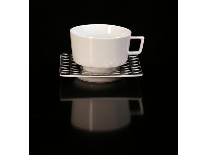 Čajový šálek s podšálkem - Polygon 153CP | Luxusní porcelán - Atelier JM Lesov