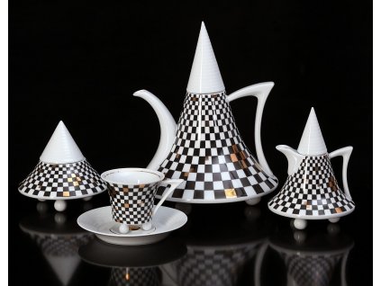Porcelánová kávová souprava - Obelisk 953 | Luxusní porcelán - Atelier JM Lesov