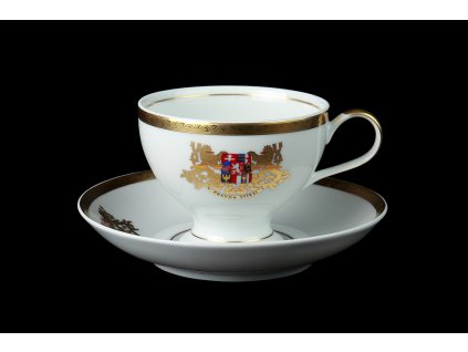 Čajový, kávový šálek s podšálkem - 100 let Československa | Luxusní porcelán - Atelier JM Lesov