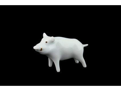 porcelánové figurky, divočák Arnošt, prase divoké, karlovarský porcelán, český porcelán, porcelán, Atelier Lesov, porcelánový divočák, prasátko z porcelánu