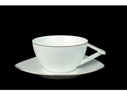Čajový šálek s podšálkem - Delta UNI | Luxusní porcelán - Atelier JM Lesov