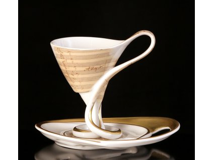 Kávový šálek s podšálkem - Antonín Dvořák | Luxusní porcelán - Atelier JM Lesov