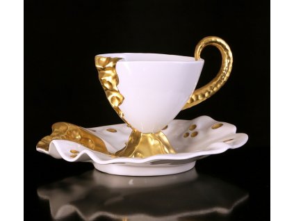Kávový šálek s podšálkem - Dino | Luxusní porcelán - Atelier JM Lesov
