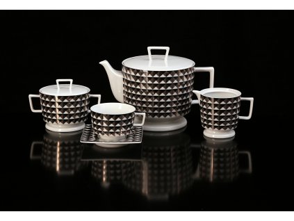 Porcelánová čajová souprava - Polygon 153CE | Luxusní porcelán - Atelier JM Lesov