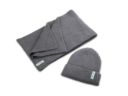 Set čepice a šála šedý
