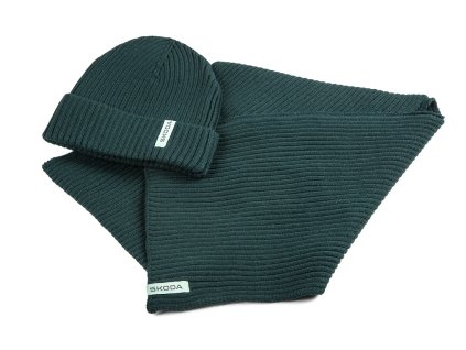Set čepice a šála emerald