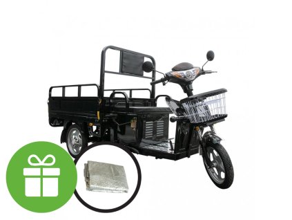 Energy Adventure Elektrická tříkolka Advento černá vč. redukce rychlosti, 32Ah baterie vč. nabíječky