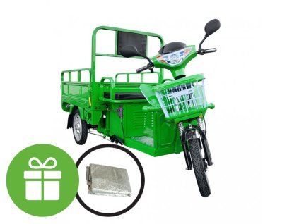 Energy Adventure Elektrická tříkolka Advento zelená vč. redukce rychlosti, 20Ah baterie vč. nabíječky