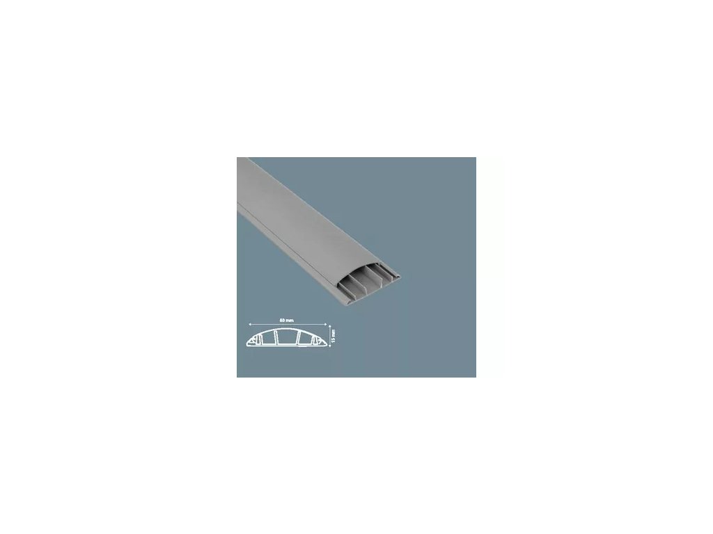 Lišta inštalačná podlahová 60x15mm sivá 001 002 060015 20 17