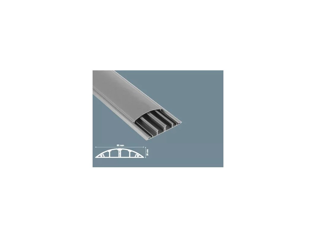 Lišta inštalačná podlahová 90x20mm sivá 001 002 090020 20 17