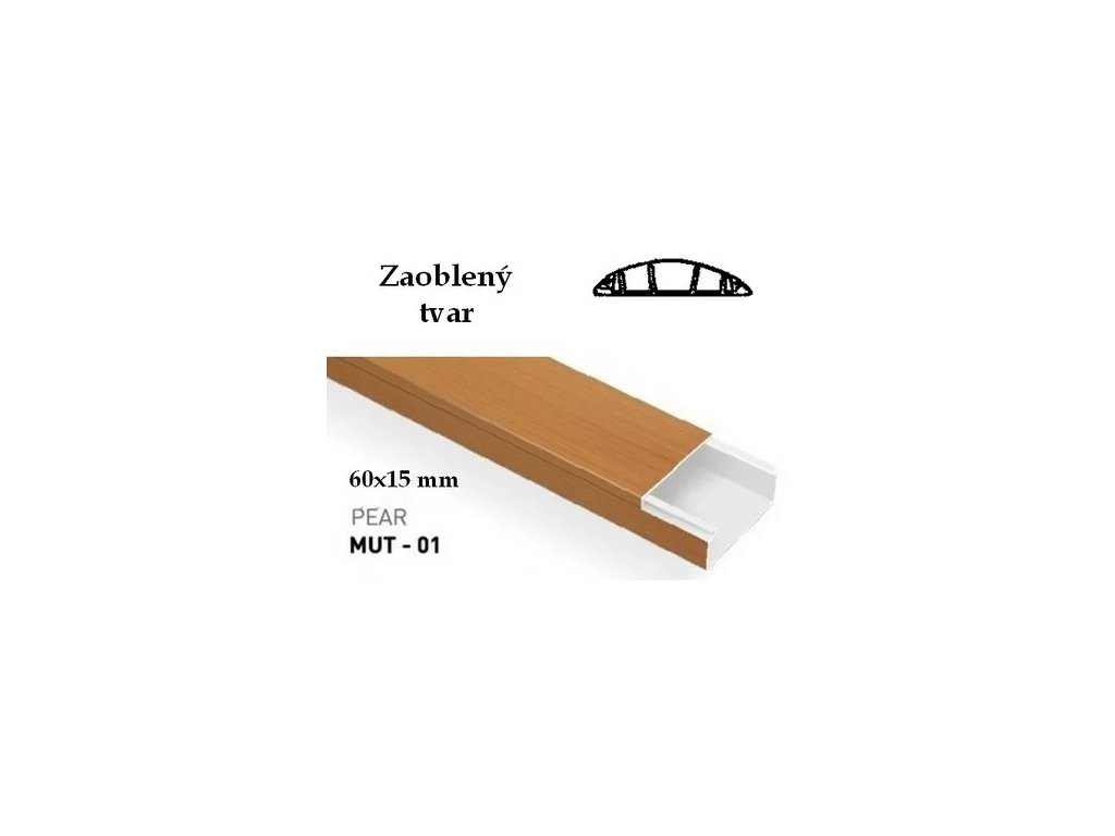 Lišta podlahová PVC 60x15mm hruška 001 007 060015 20 01