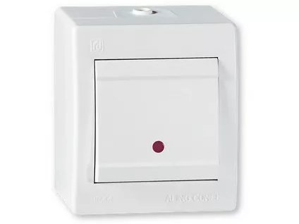Striedavý prepínač č. 6 s orient. os. na povrch Power Line biela IP44