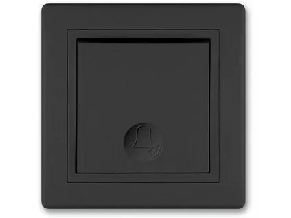 Tlačidlo s pikt. zvonček bez signálky 10A 250V~ Prestige Line matná čierna