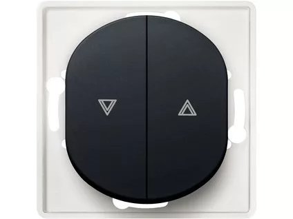Tlačidlový spínač žalúzií bez rámika EON matný čierny E6075.E1