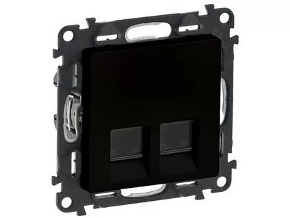 VALENA LIFE Dátová zásuvka 2xRJ45 Cat.6 UTP čierna 756343