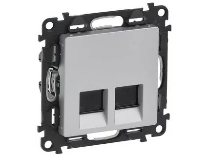 VALENA LIFE zásuvka 2xRJ45 Cat.6 UTP hliník 753343