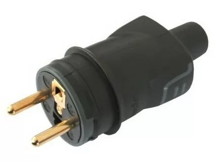 Vidlica gumová čierna 16A 2P+T 50445 LE