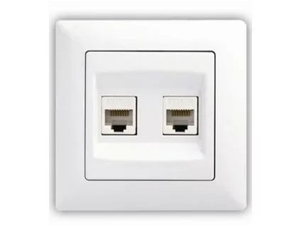 VISAGE SIMPLE Dvojitá dátová zásuvka Cat 6 biela