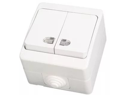 VISAGE WAT Sériový spínač č. 5 s podsvietením biela IP54