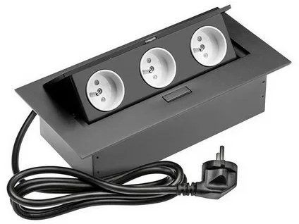 Výklopný blok do stola, 3x230 čierny AE-PBSC3GU-20NN