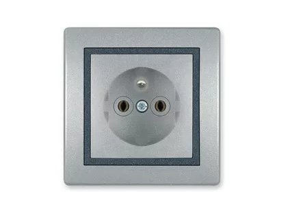 Zásuvka 2P 16A 250V~ Prestige strieborná 635.S2S