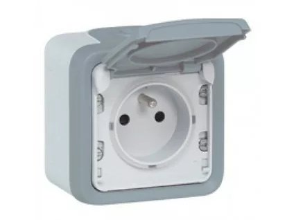 Zásuvka 2P+T Plexo IP55 sivá 69731E