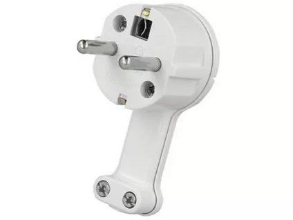 Extra plochá vidlica typu Uni 16A/250V biela WT-16UP WHITE
