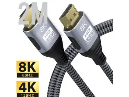 GEMBIRD HDMI 2.1 8K Ultra High Speed PLUS, Kábel M/M, gray 2m