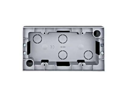 Nástenná škatuľa pre 2 prístroje s dvoj. rámikom, strieborná