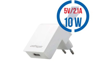 GEMBIRD Nabíjačka USB, 10W, 5V/2,1A, biela (AEG-UC2A-02-W)