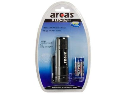 ARCAS LED LIGHT 9, LED Baterka čierna