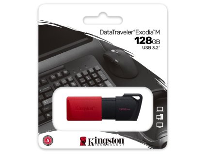 KINGSTON DataTraveler EXODIA M, 128GB, blk/red