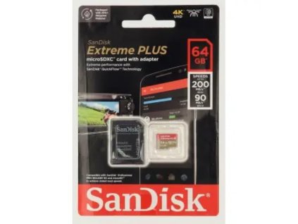 SanDisk Extreme PLUS SDXC 64GB 200MB/s V30 + ad