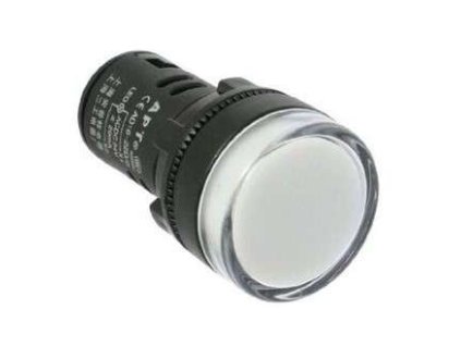 LED kontrolka 12V, AD16-22D / S, pre priemer otvoru 22mm, biela