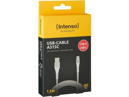 INTENSO A315C, Kábel USB 2.0-TypeC, 1,5m, biely