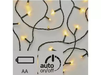 LED svetelná reťaz 40Led 2,8m 3AA IP44 teplá biela ZY2054