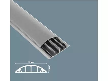 Lišta inštalačná podlahová 75x18mm sivá 001 002 075018 20 17