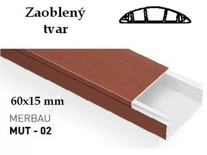 Lišta podlahová PVC 60x15mm merbau 001 007 060015 20 02