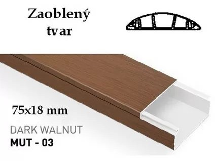 Lišta podlahová PVC 75x18mm orech 001 007 075018 20 03