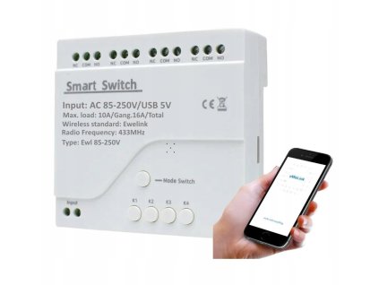 Beznapaetovy rele 4CH Pro 230V WiFi Sonoff eWelink ovladane dialkovym ovladacom