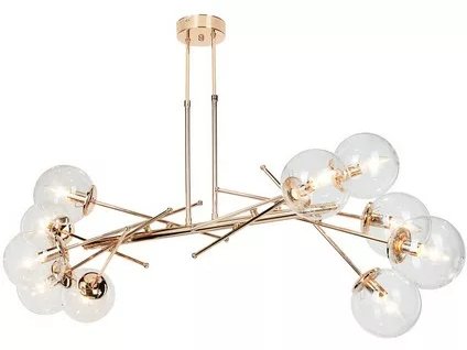 Luster LT01-10 zlatá/sklo